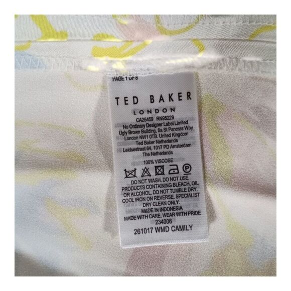 Ted Baker Dress Spahgetti Strap Off Shoulder Knee-Length Floral Women's 8 - 10 - Picture 6 of 6